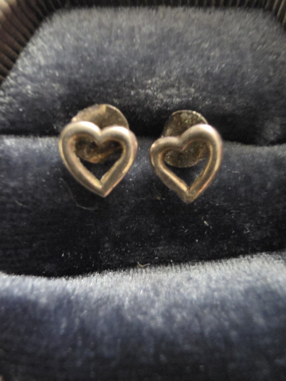 925 Silver Heart Stud Earrings (Vintage)